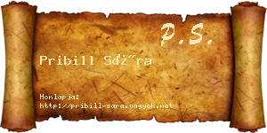 Pribill Sára névjegykártya